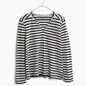 Madewell cotton tee with embroidery, Sz M
